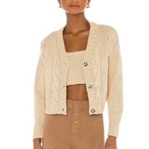 Callahan X REVOLVE Cardigan Set Nude Beige Top Sweater Knit S NWT $132